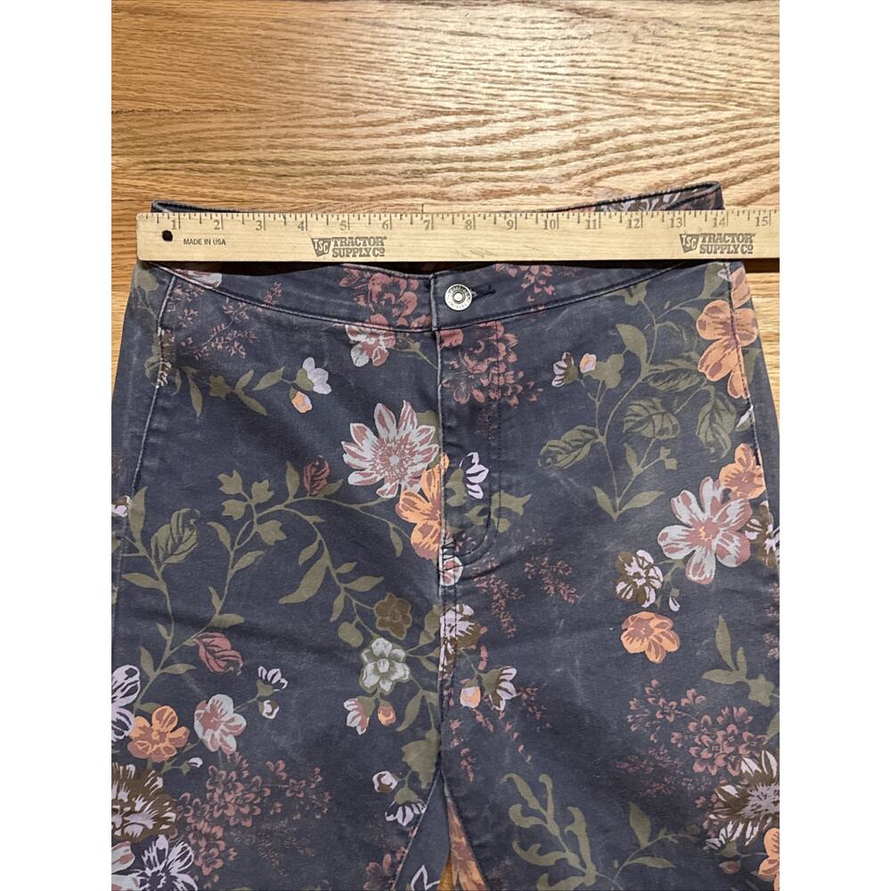 Free People We The Free Youthquake Purple Navy Floral Flare Jeans Pants Crop 30 - Picture 6 of 9